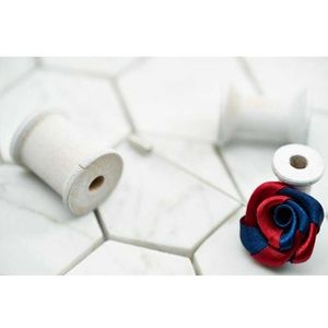 Dear Martian Mens Swirl Navy Red Flower Lapel Pin